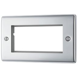British General Nexus Metal 4-Module Modular Faceplate Polished Chrome