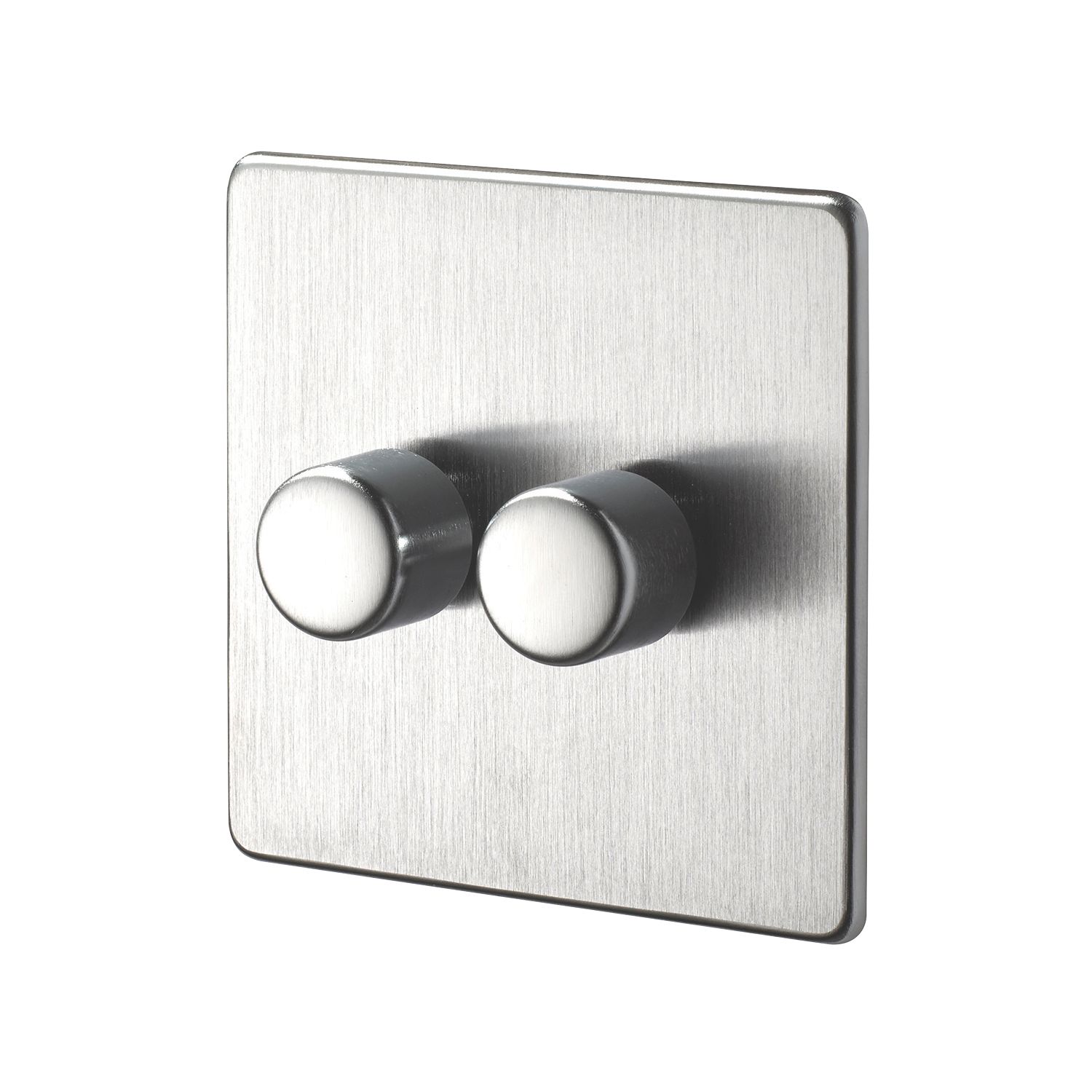 Crabtree Platinum 2-Gang 2-Way Dimmer Switch Satin Chrome (85223)