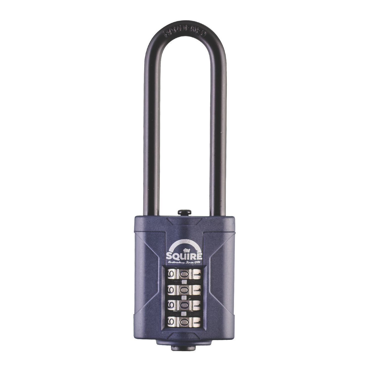 Squire Water-Resistant Long Shackle Combination Padlock Blue 40mm (85227)