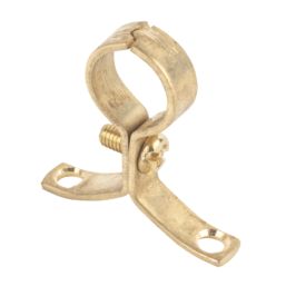 15mm Pipe Clips Brass 10 Pack