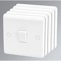 LAP  10AX 1-Gang 1-Way Light Switch  White  5 Pack