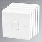 LAP  10AX 1-Gang 1-Way Light Switch  White  5 Pack