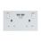 British General 900 Series 13A 2-Gang SP Switched Socket + 3.1A 15.5W 2-Outlet Type A USB Charger White
