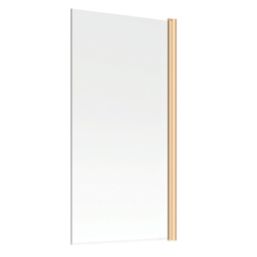 Semi-Framed Brushed Brass Bath Screen Reversible 800mm x 1400mm