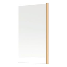 Semi-Framed Brushed Brass Bath Screen Reversible 800mm x 1400mm