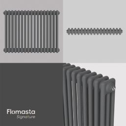Flomasta 600mm x 785mm 3376BTU Anthracite Horizontal 3 Column Radiator
