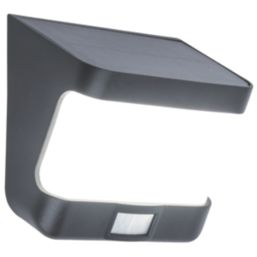 Lutec Try Outdoor LED Solar Wall Light With PIR Sensor Black 500lm