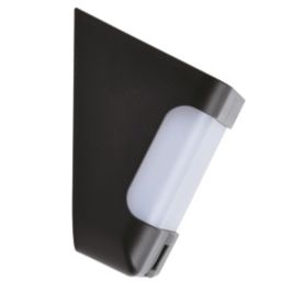 Lutec Try Outdoor LED Solar Wall Light With PIR Sensor Black 500lm