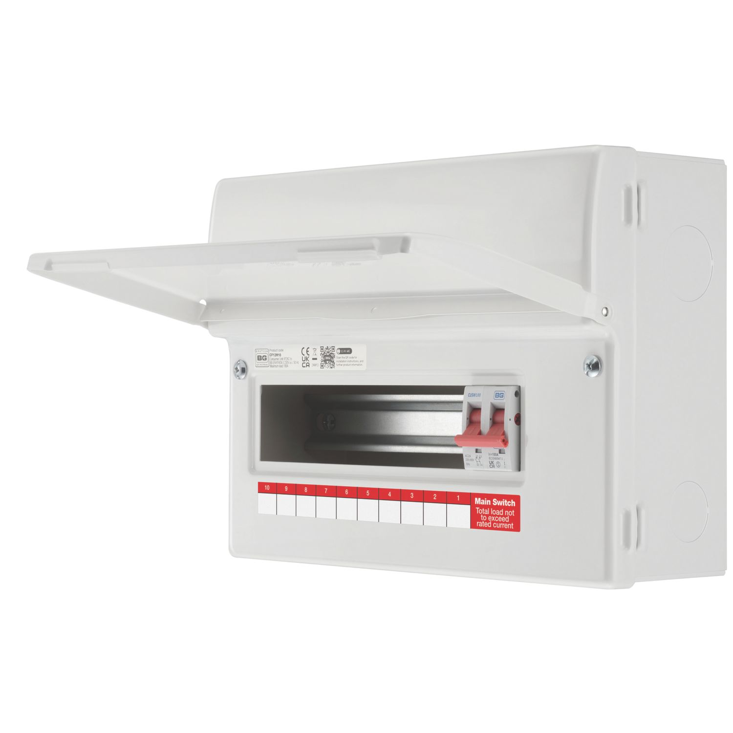 British General CF12M10-01 10-Module 10-Way Part-Populated High Integrity Main Switch Consumer Unit (852CY)
