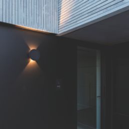 Lutec Belka Outdoor LED Solar Hybrid Wall Light Dark Grey 280lm