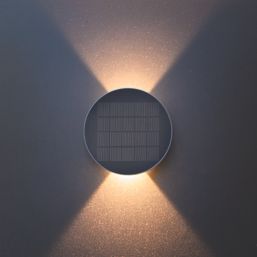 Lutec Belka Outdoor LED Solar Hybrid Wall Light Dark Grey 280lm