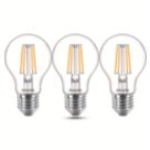 Philips  E27 A60 LED Light Bulb  470lm 4.3W 3 Pack