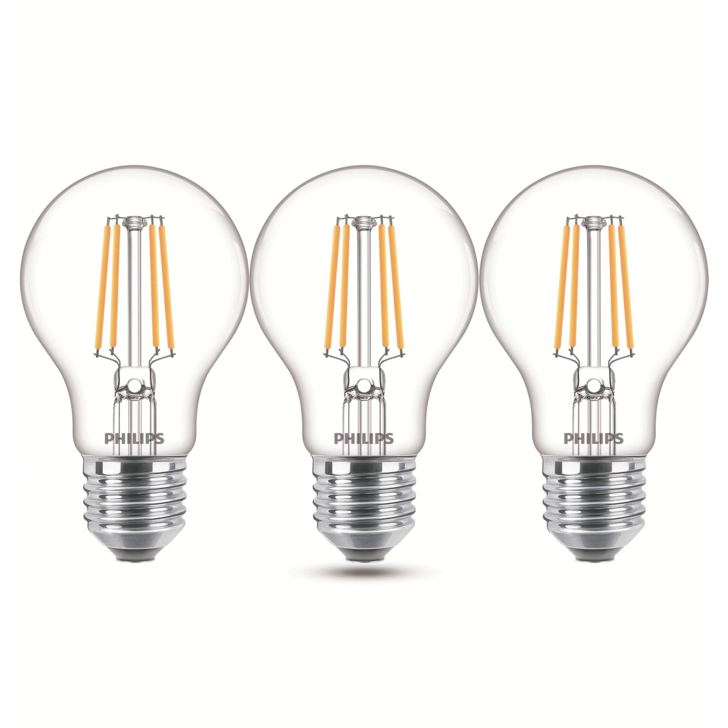 Philips E27 A60 LED Light Bulb 470lm 4.3W 3 Pack (852JC)
