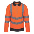 Regatta Pro Hi-Vis Long Sleeve Polo Shirt Orange / Navy XX Large 50" Chest