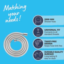 Grohe VitalioFlex Silver Shower Hose Chrome 8mm x 2000mm