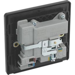 British General Evolve 13A 1-Gang SP Switched Socket + 2.1A 10.5W 2-Outlet Type A USB Charger Satin Brass with Black Inserts