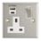Contactum iConic 13A 1-Gang DP Switched Socket + 3.1A 15.5W 1-Outlet Type A & C USB Charger Brushed Stainless Steel with White Inserts
