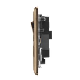 Arlec  13A 1-Gang SP Switched Socket Antique Brass  with Black Inserts