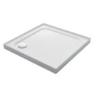 Mira Flight Low Corner Waste Square Shower Tray with 4 Upstands White 800mm x 800mm x 40mm