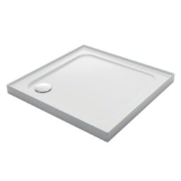 Mira Flight Low Corner Waste Square Shower Tray with 4 Upstands White 800mm x 800mm x 40mm