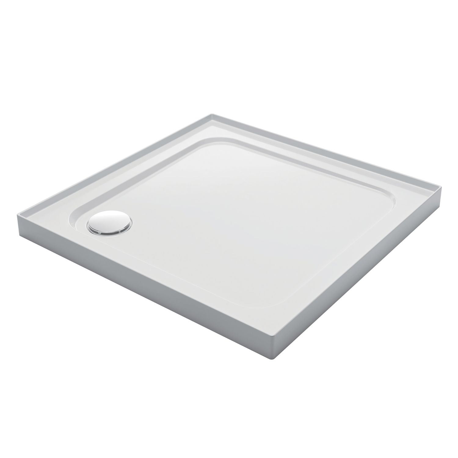 Mira Flight Low Corner Waste Square Shower Tray with 4 Upstands White 800mm x 800mm x 40mm (852RX)