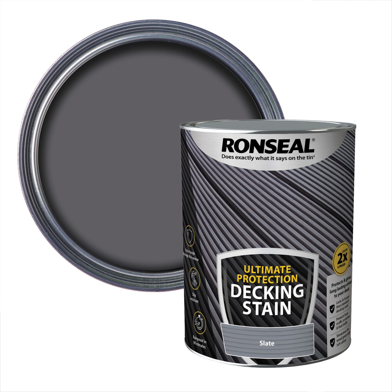 Ronseal Ultimate Protection 5Ltr Slate Anti Slip Decking Stain (852VT)