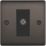 British General Nexus Metal 1-Gang Isolated Coaxial TV Socket Black Nickel