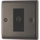 British General Nexus Metal 1-Gang Isolated Coaxial TV Socket Black Nickel