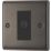 British General Nexus Metal 1-Gang Isolated Coaxial TV Socket Black Nickel