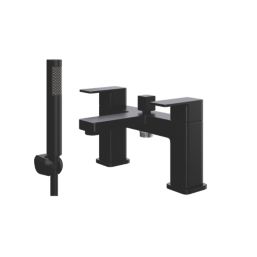 ETAL Lanza Matt Black 174mm Deck Mounted Dual Control Manual Shower Mixer Tap