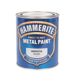 Hammerite Smooth Metal Paint Silver 750ml
