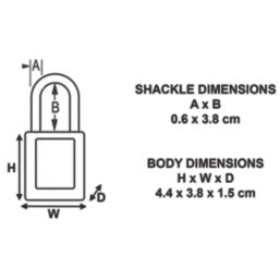 Master Lock Loto Keyed-Alike Safety Lock-Off Padlock Red 20mm x 38mm