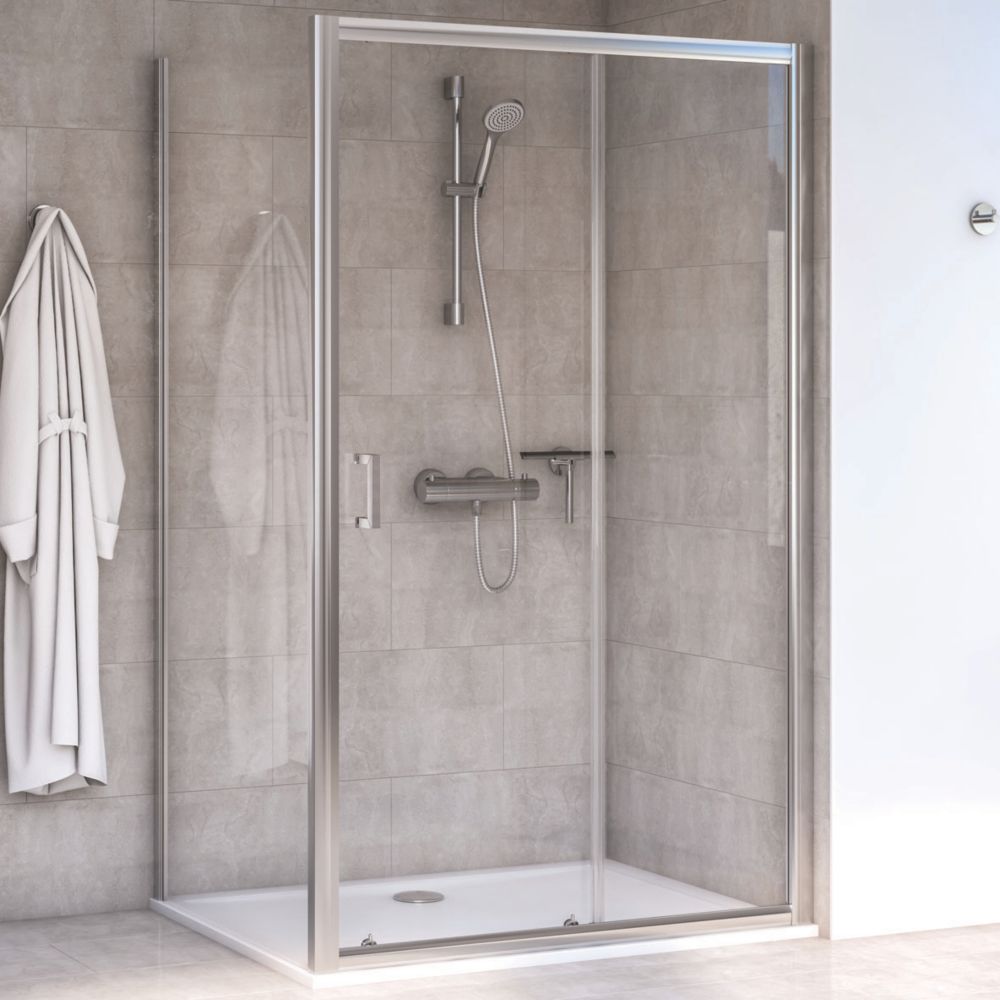 Aqualux Edge 6 SemiFrameless Rectangular Shower Enclosure LH/RH Polished Silver 1200mm x 800mm
