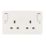 Hager Sollysta WMSS82O 13A 2-Gang 2P+E Switched Socket White