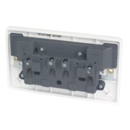 Hager Sollysta WMSS82O 13A 2-Gang 2P+E Switched Socket White