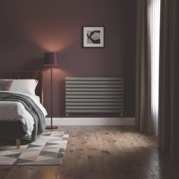 Flomasta  600mm x 1200mm 2626BTU Anthracite Horizontal Designer Radiator
