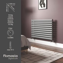 Flomasta  600mm x 1200mm 2626BTU Anthracite Horizontal Designer Radiator