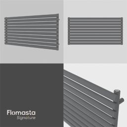Flomasta  600mm x 1200mm 2626BTU Anthracite Horizontal Designer Radiator