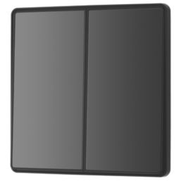British General Evolve 20A 16AX 2-Gang 2-Way Light Switch  Black Chrome