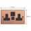 Varilight  13A 2-Gang SP Switched Socket + 4A 20W 2-Outlet Type A & C USB Charger Brushed Copper with Black Inserts