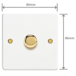 Varilight V-Pro 1-Gang 2-Way LED Dimmer Switch  Chalk White with Colour-Matched Inserts