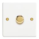 Varilight V-Pro 1-Gang 2-Way LED Dimmer Switch  Chalk White with Colour-Matched Inserts
