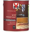 V33 High Performance UV-Resistant Decking Oil Medium Oak 2.5Ltr