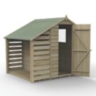 Forest 4Life 4' x 6' (Nominal) Apex Overlap Timber Shed with Lean-To & Assembly