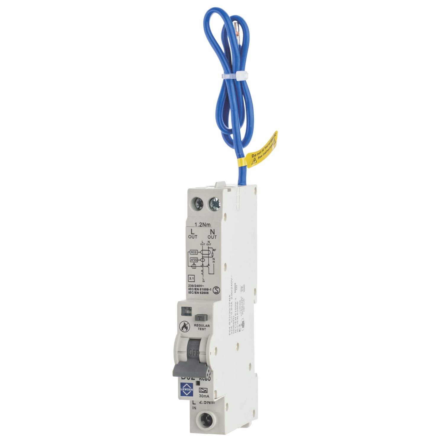 Lewden P04-B32/30/1PNA 32A 30mA Type A 1+N B Curve AFDD & RCBO (853HM)