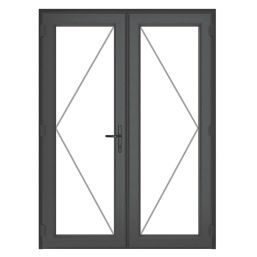 Crystal  Anthracite Grey Triple-Glazed uPVC French Door Set 2090mm x 1390mm