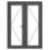 Crystal  Anthracite Grey Triple-Glazed uPVC French Door Set 2090mm x 1390mm