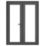 Crystal  Anthracite Grey Triple-Glazed uPVC French Door Set 2090mm x 1390mm