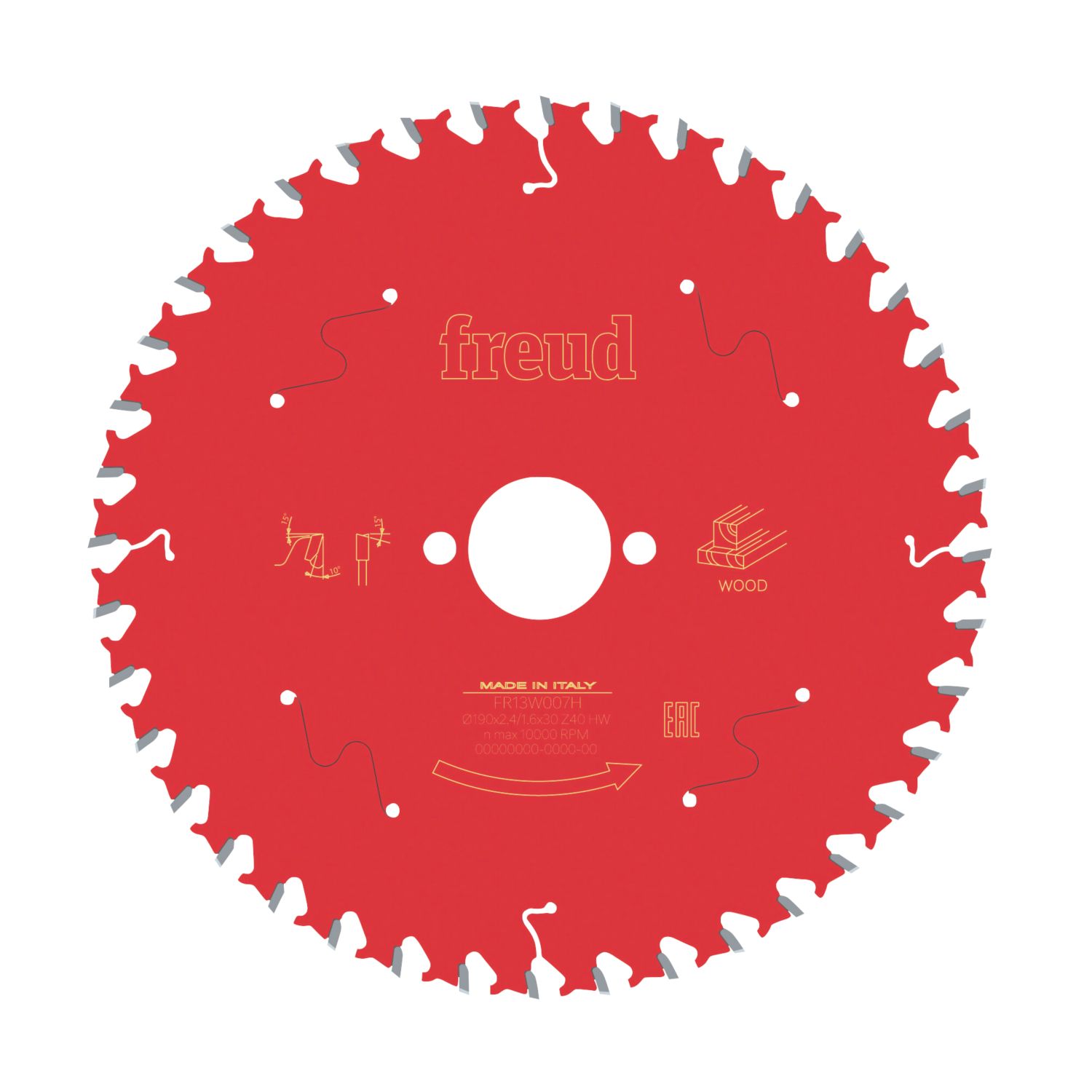 Freud Wood Circular Saw Blade 190mm x 30mm 40T (853KJ)