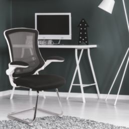 Nautilus Designs Luna Medium Back Cantilever/Visitor Chair Black